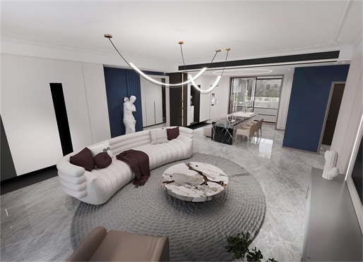 中?！ぞ砰?43平米簡約輕法式風(fēng)效果圖