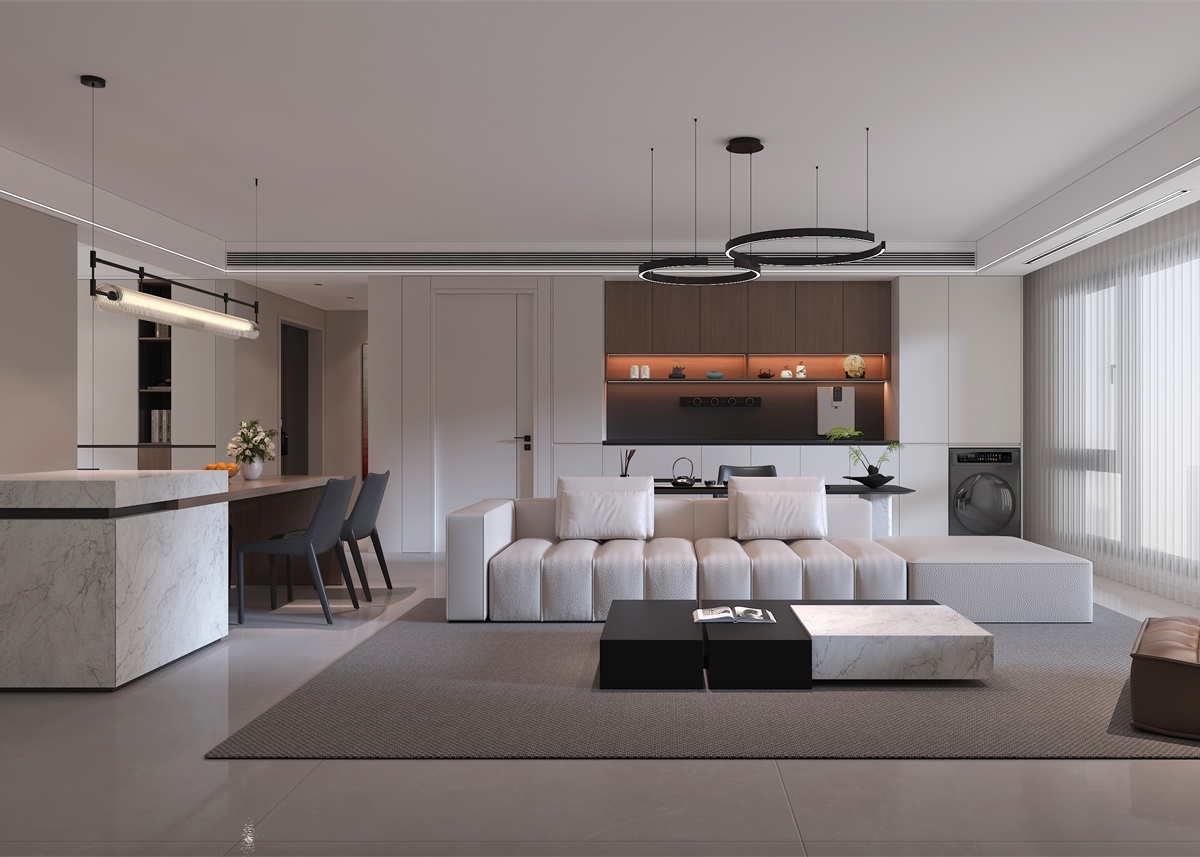 中恒央御143㎡ | 大橫廳+客餐一體+開(kāi)放書(shū)房，他家這通透感絕了！